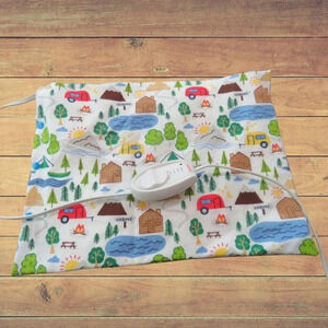 Heating Pad Cover, 12 x 15, Soft Flannel With Camping, 3 Snap Closure